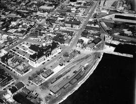 Kingston City Hall looking N.W. from waterfront corner of Clarence to Princess St.